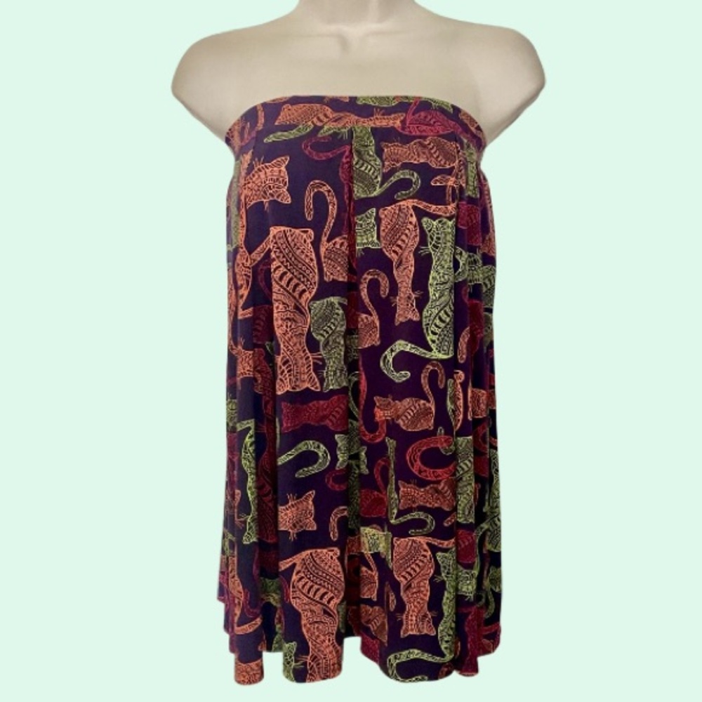 Madison Cat Pattern Skirt or Mini Dress with Pockets